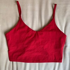 Athleta Red Strappy Crop Sports Bra